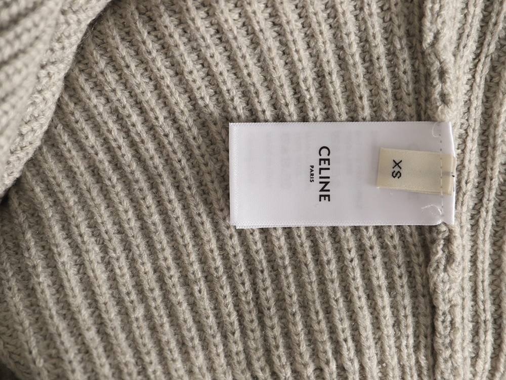 Ce**e hooded knitted sweater with lettering on the chest