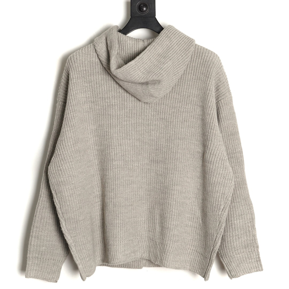 Ce**e hooded knitted sweater with lettering on the chest