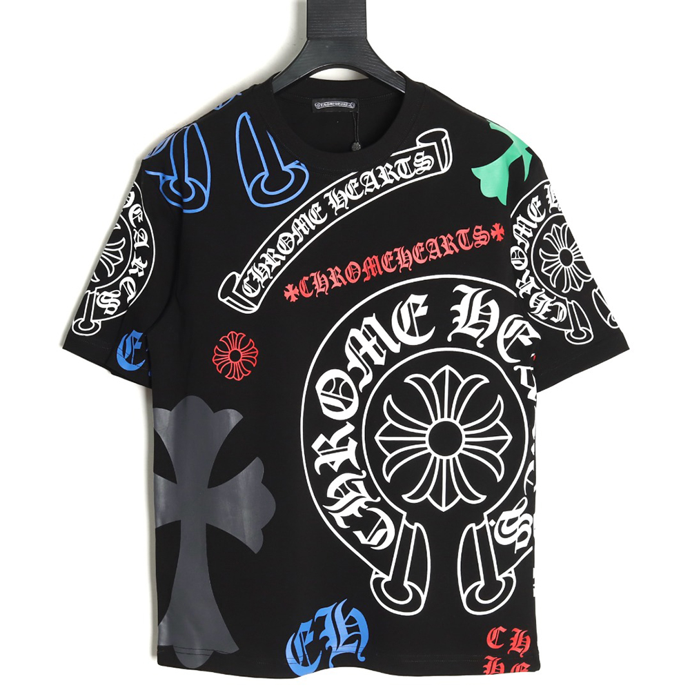 Ch**me He**ts colorful lettering logo print short sleeves