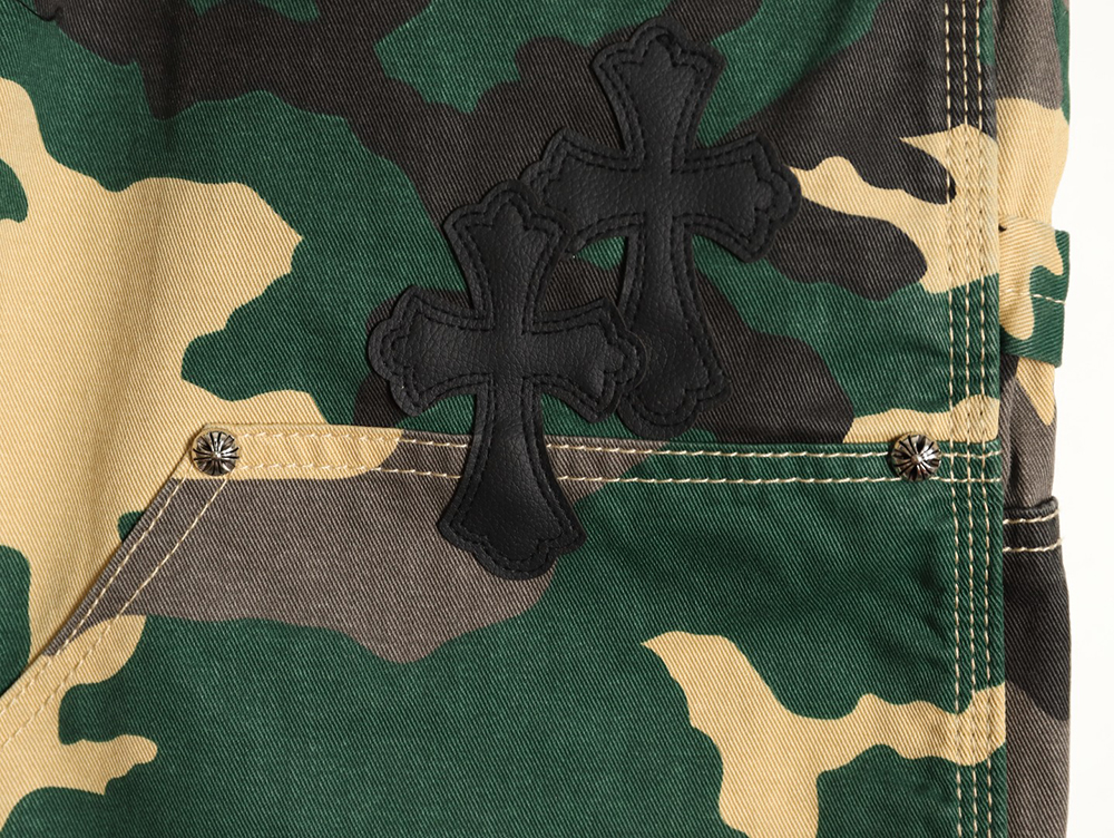 Ch**me He**ts camouflage denim shorts