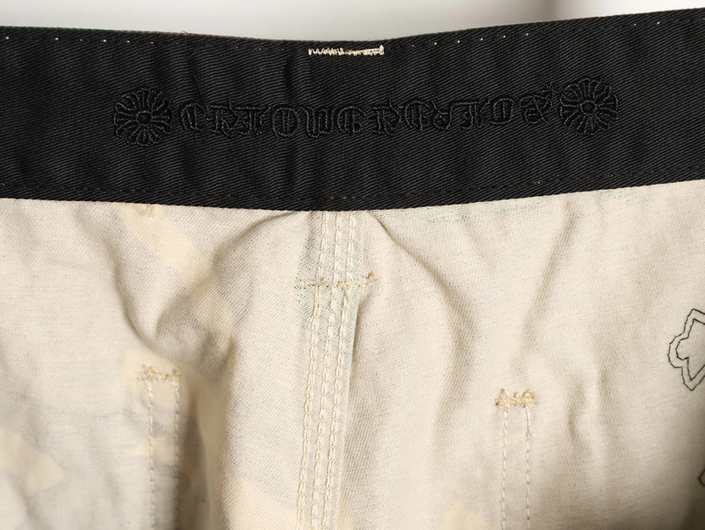 Ch**me He**ts camouflage denim shorts