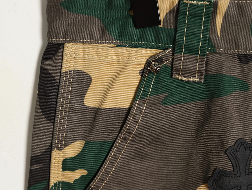 Ch**me He**ts camouflage denim shorts