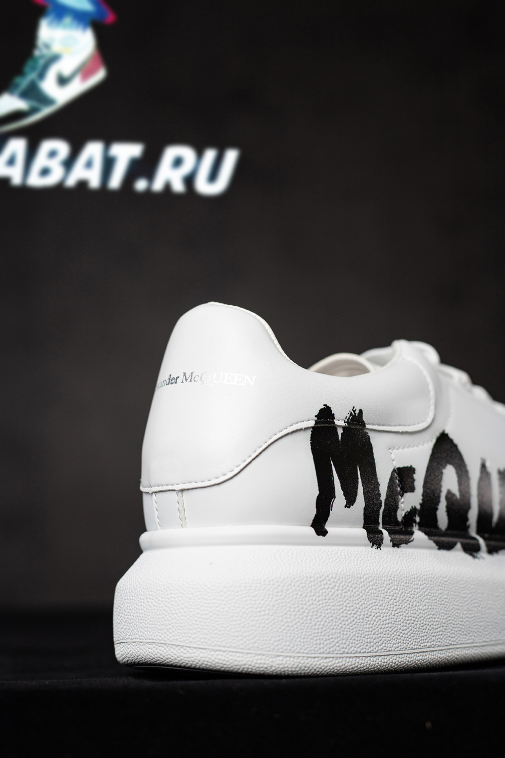 alexander M*Q*en oversized graffiti white black