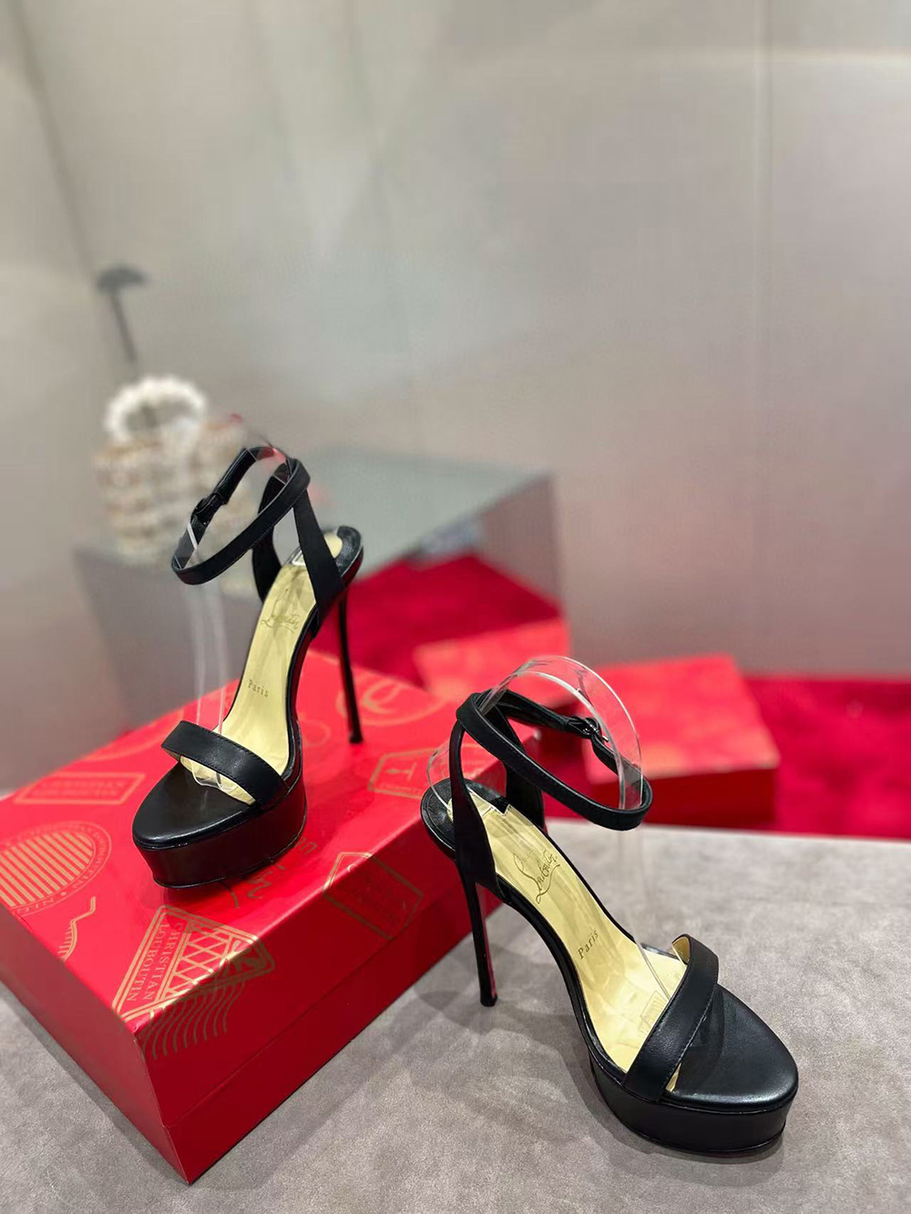 Ch**an louboutin loubi queen alta high heel sandals h:150mm platform:50mm