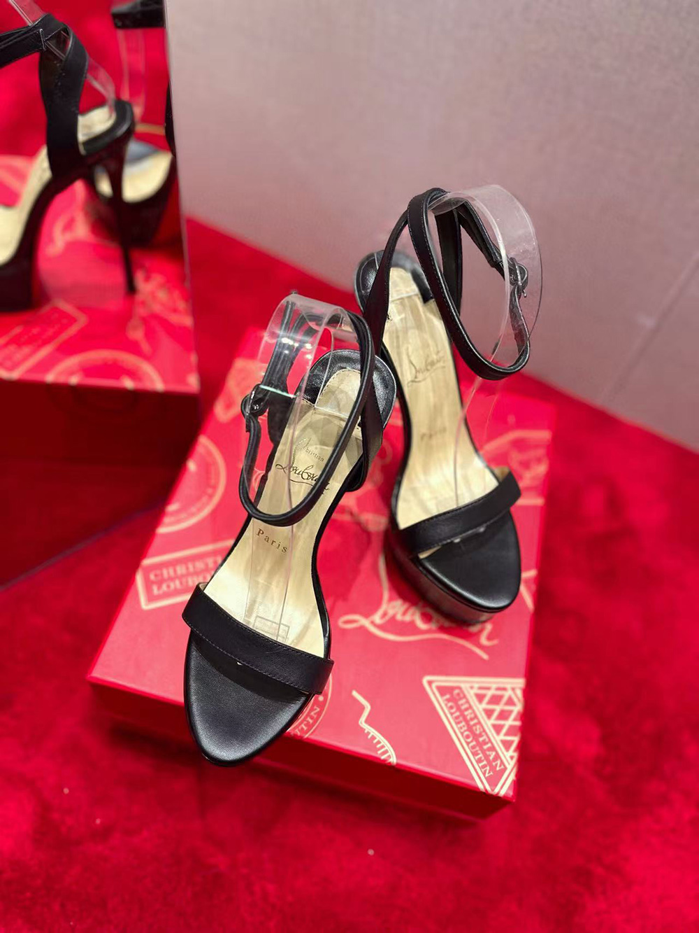 Ch**an louboutin loubi queen alta high heel sandals h:150mm platform:50mm