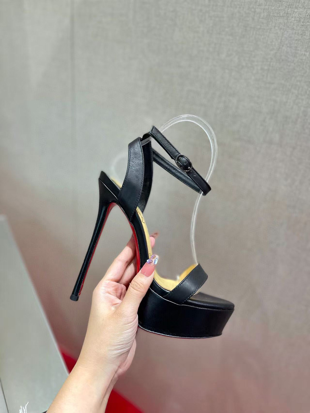 Ch**an louboutin loubi queen alta high heel sandals h:150mm platform:50mm