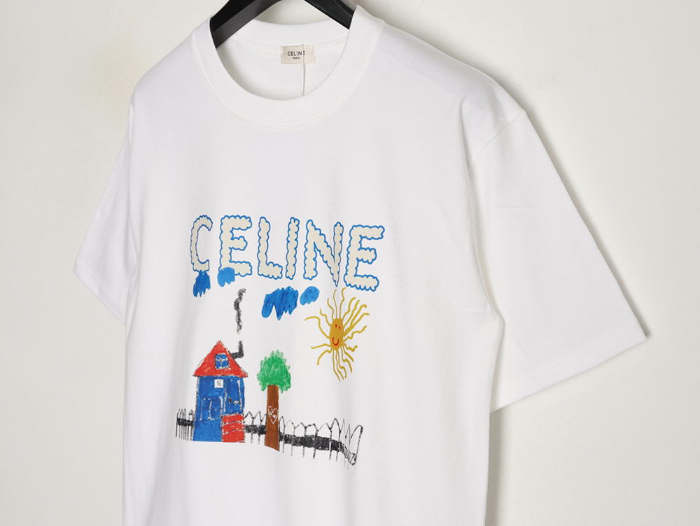 Ce**e graffiti painting new flower short sleeve