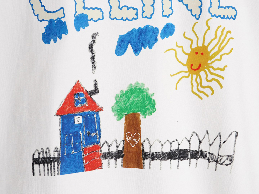 Ce**e graffiti painting new flower short sleeve