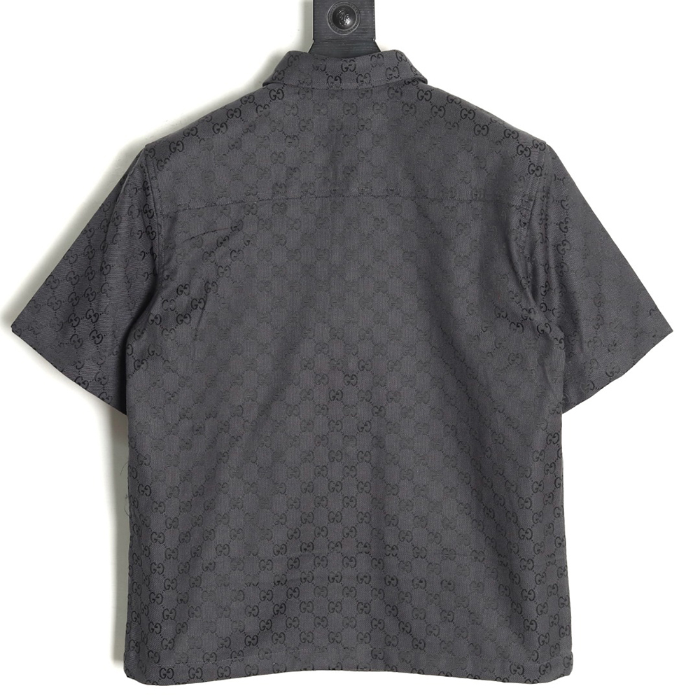 G*u*i all-over monogram jacquard short-sleeved shirt