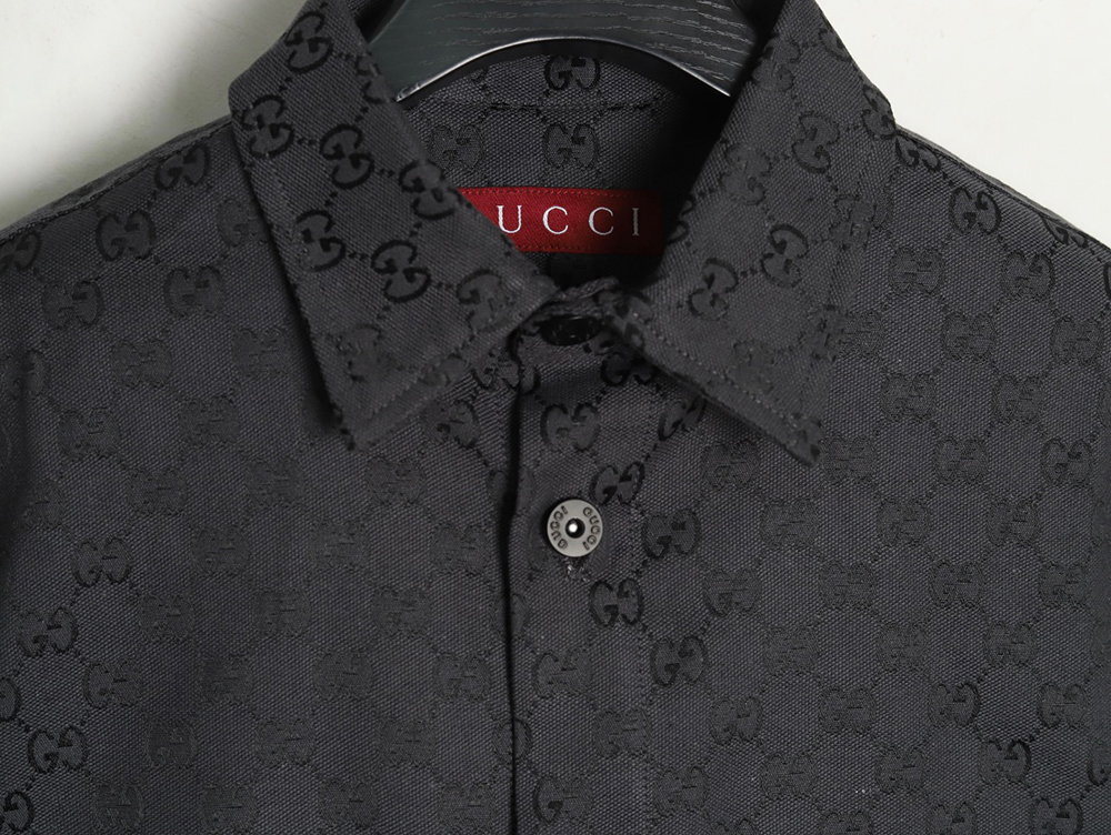 G*u*i all-over monogram jacquard short-sleeved shirt