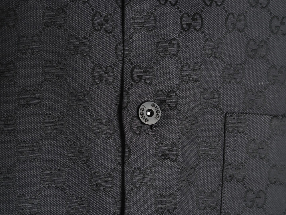 G*u*i all-over monogram jacquard short-sleeved shirt