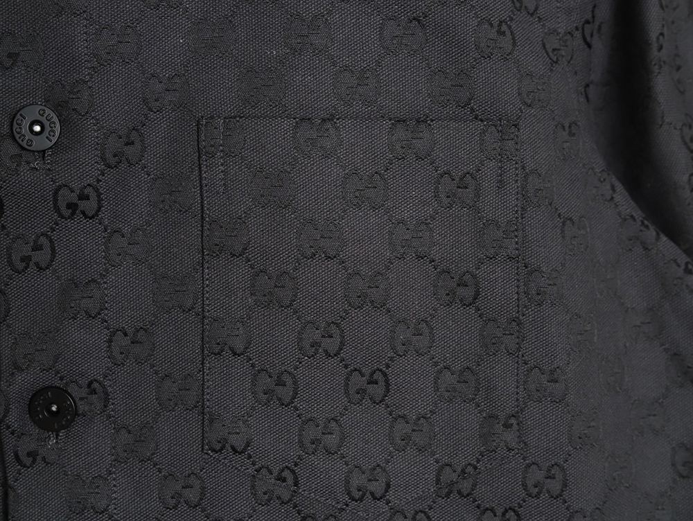 G*u*i all-over monogram jacquard short-sleeved shirt