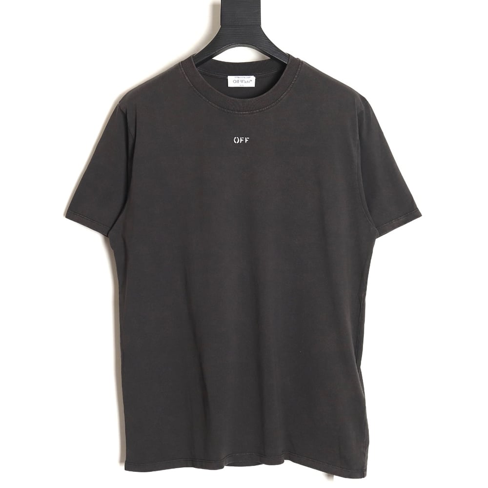 Off-white washed back color religious short sleeves