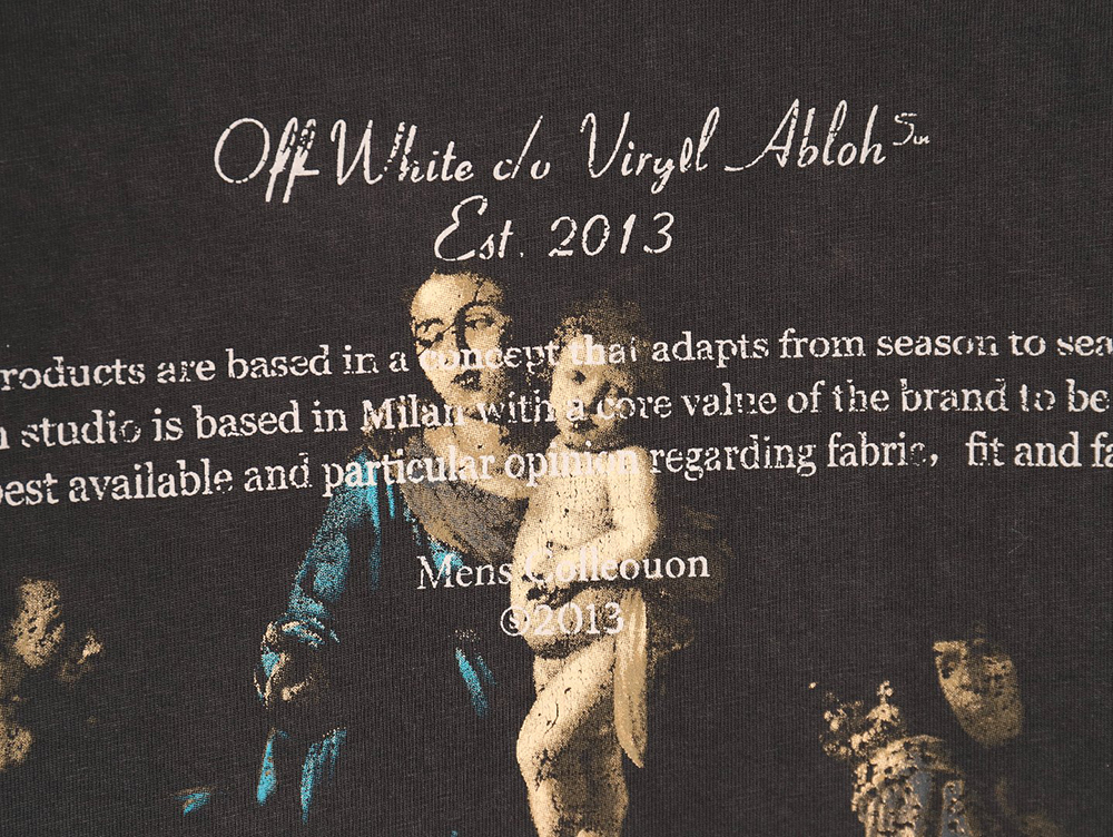 Off-white washed back color religious short sleeves