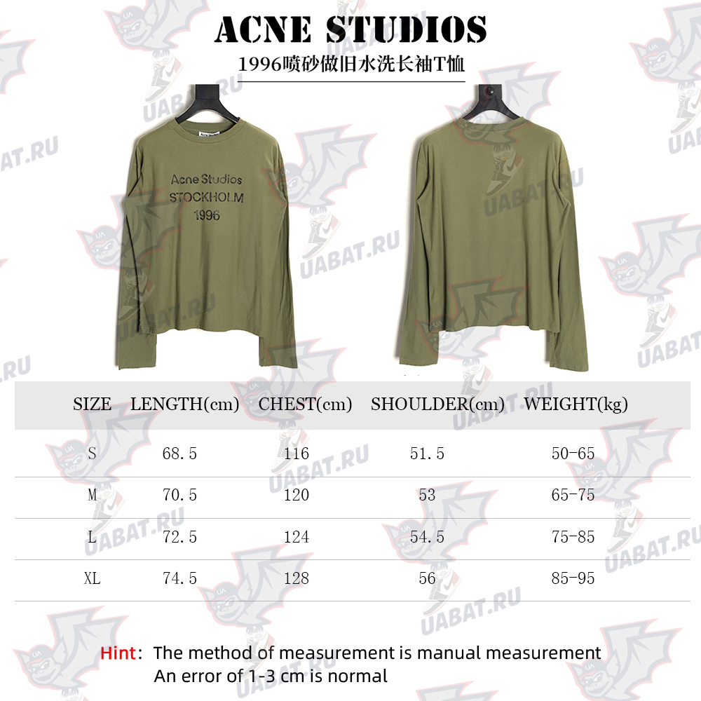 Acne Studios 1996 sandblasted distressed washed long-sleeved T-shirt TSK3
