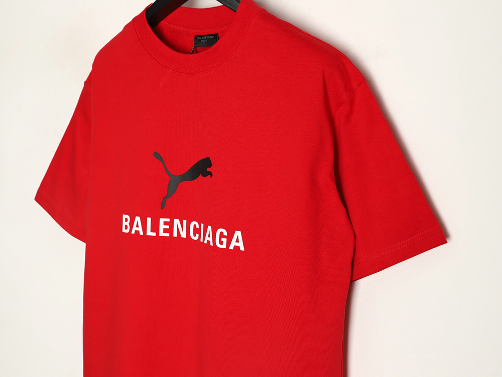 Ba*len*cia*ga & puma joint round neck short-sleeved t-shirt tsk1