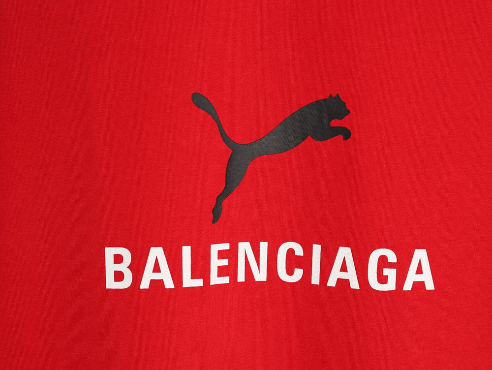 Ba*len*cia*ga & puma joint round neck short-sleeved t-shirt tsk1