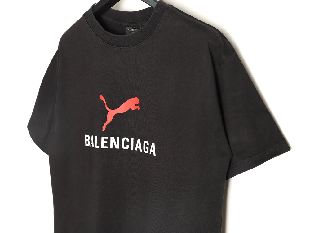 Ba*len*cia*ga & puma joint round neck short-sleeved t-shirt tsk2