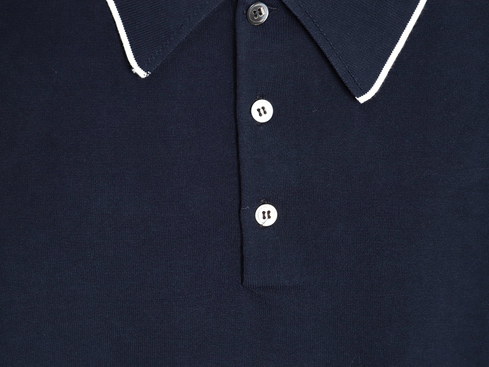 D*or embroidered small logo knitted polo short-sleeved