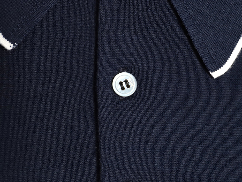 D*or embroidered small logo knitted polo short-sleeved