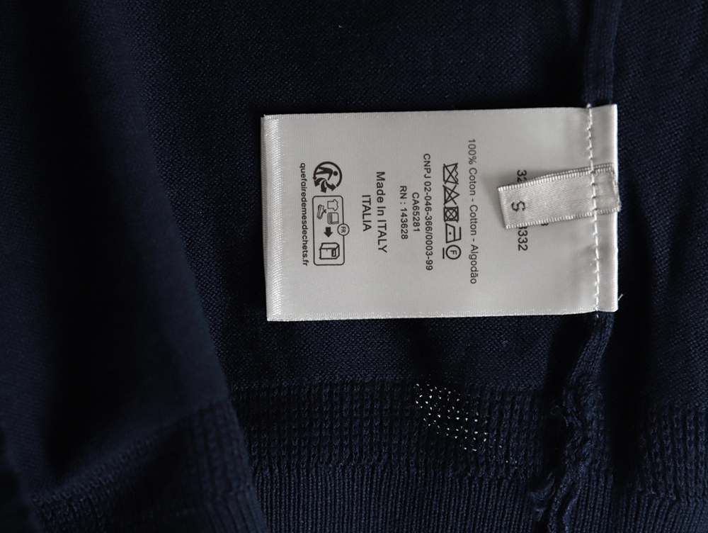 D*or embroidered small logo knitted polo short-sleeved