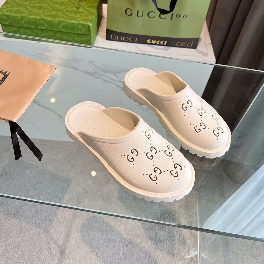 G*u*i slip-on sandal cut out monogram ''white''