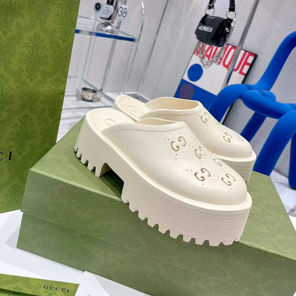 G*u*i wmns platform perforated g sandal ''white rubber''