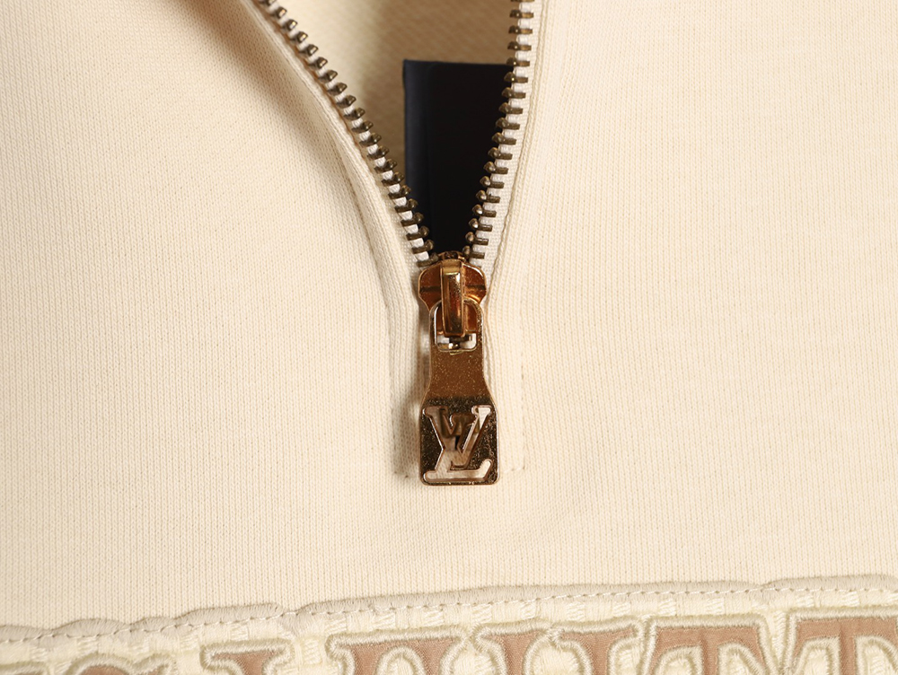 l0*is V*t0n half-zip patch crew neck sweatshirt