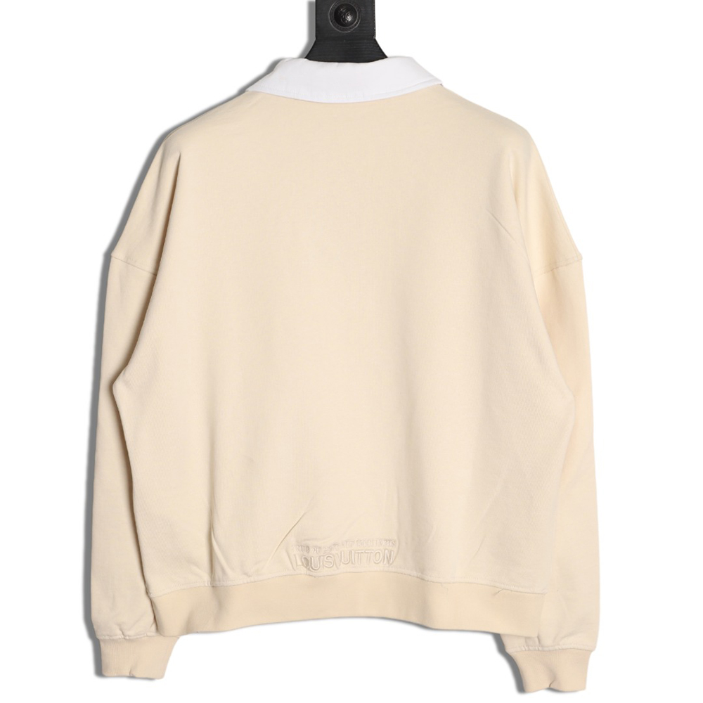 l0*is V*t0n half-zip patch crew neck sweatshirt