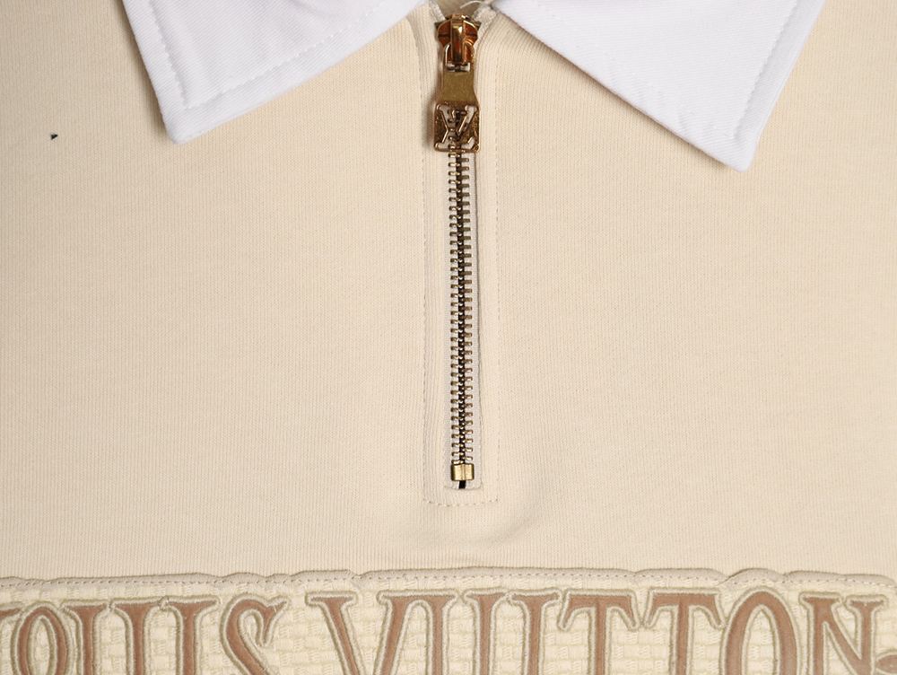 l0*is V*t0n half-zip patch crew neck sweatshirt