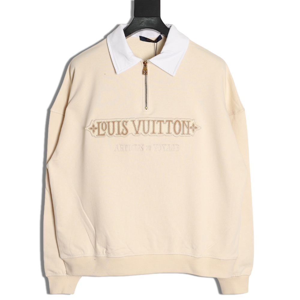 l0*is V*t0n half-zip patch crew neck sweatshirt