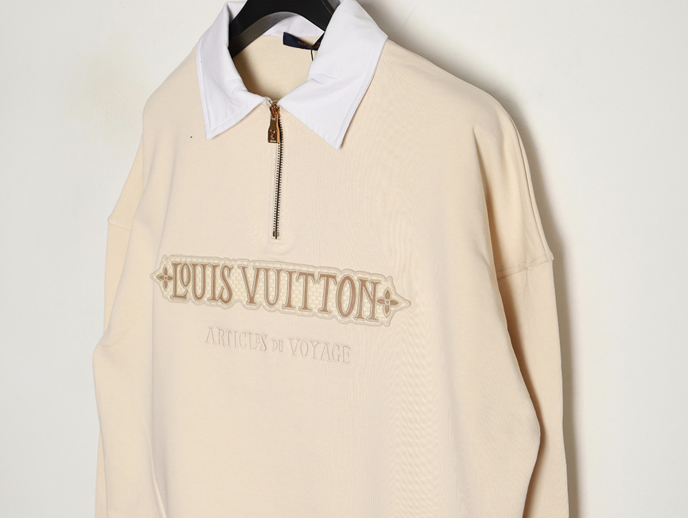l0*is V*t0n half-zip patch crew neck sweatshirt