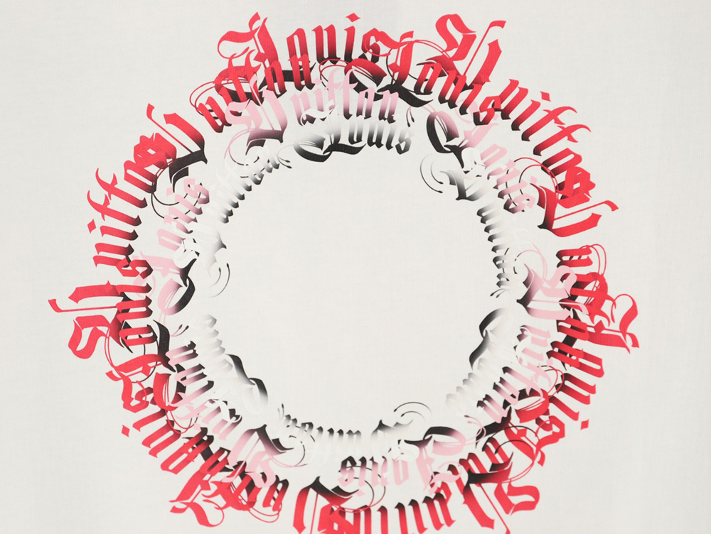 l0*is V*t0n circle lettering short-sleeved t-shirt