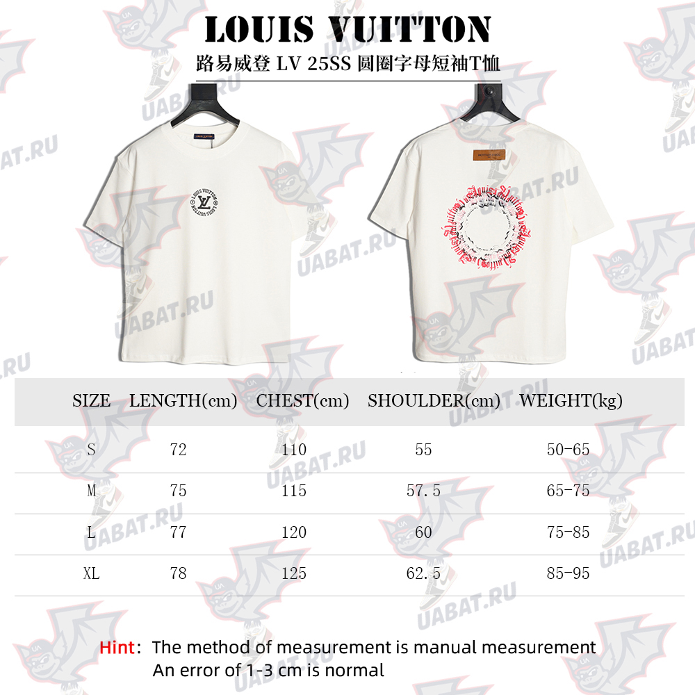 l0*is V*t0n circle lettering short-sleeved t-shirt