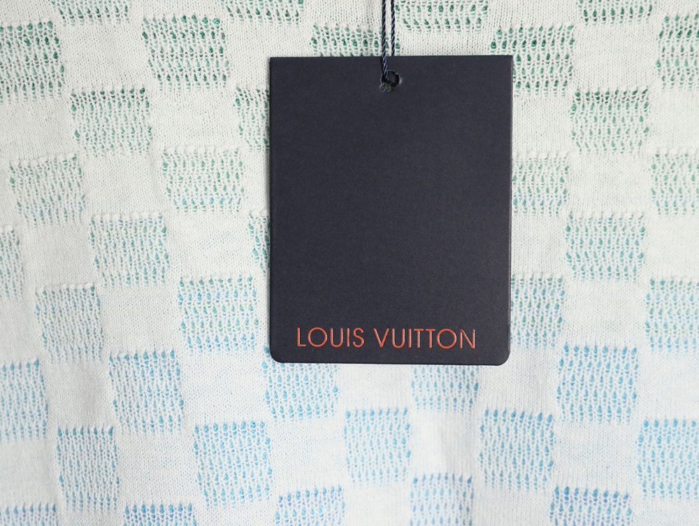 l0*is V*t0n checkerboard color gradient jacquard knit short sleeves