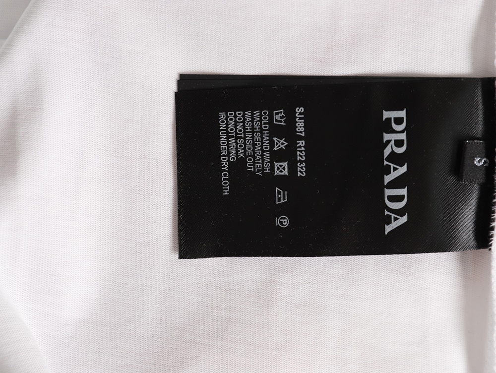 Pra*a green letter logo print short sleeves