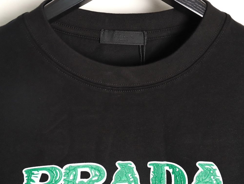 Pra*a green letter logo print short sleeves tsk1