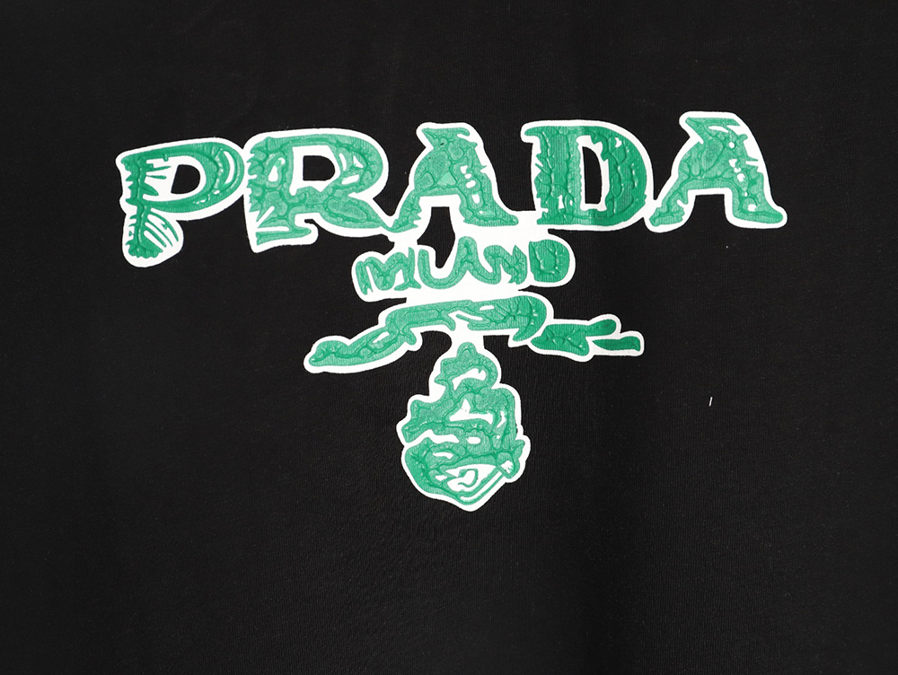 Pra*a green letter logo print short sleeves tsk1