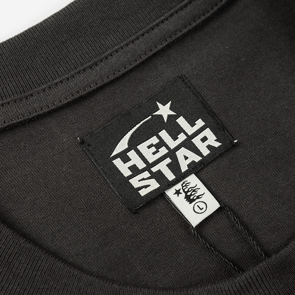 Hell star Spiritual Running print hip-hop short-sleeved T-shirt