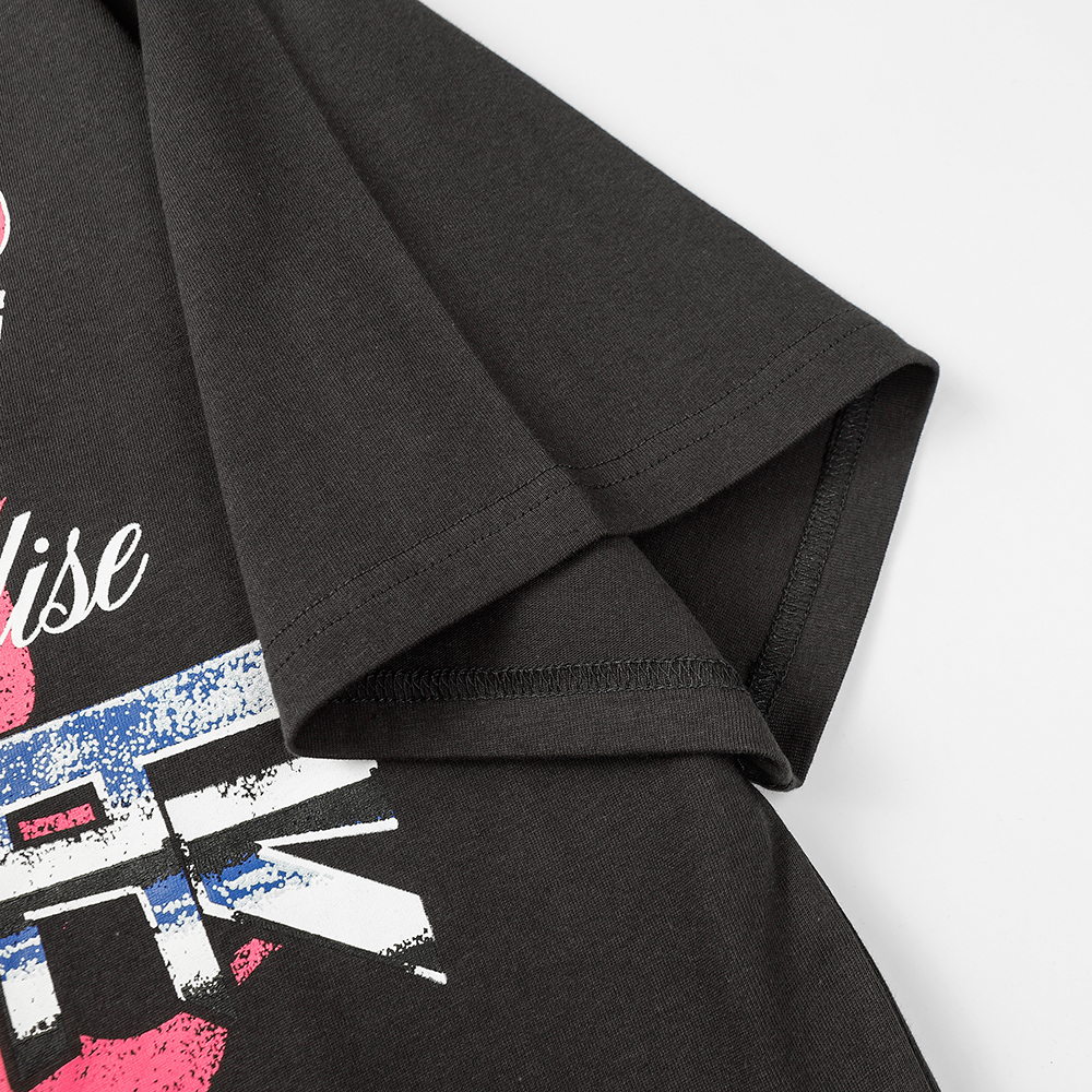 Hell star Spiritual Running print hip-hop short-sleeved T-shirt