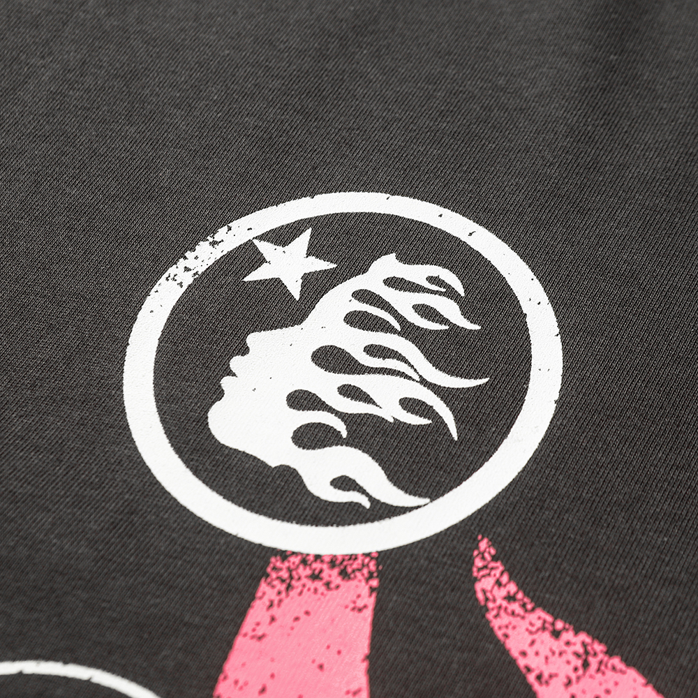 Hell star Spiritual Running print hip-hop short-sleeved T-shirt