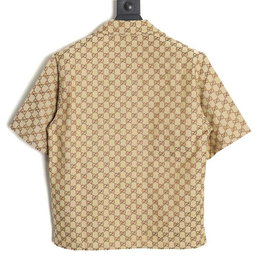 G*u*i classic double g monogram canvas short-sleeved shirt