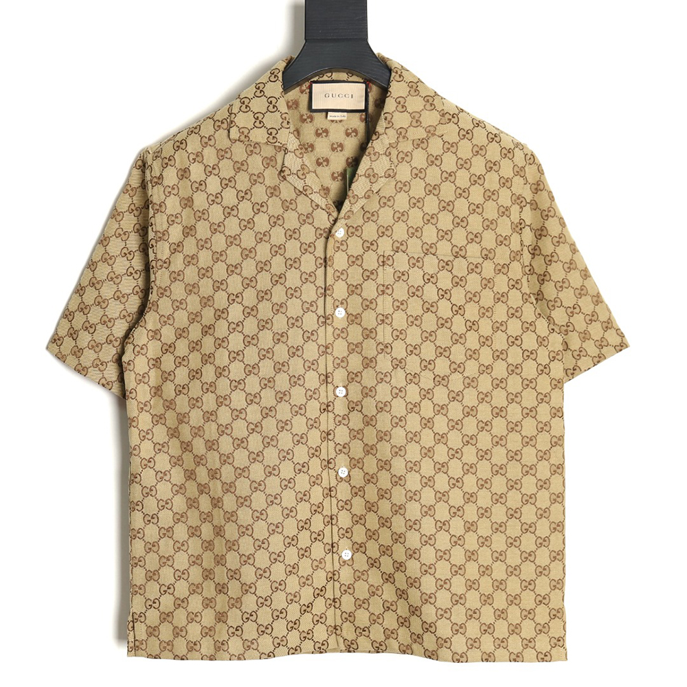 G*u*i classic double g monogram canvas short-sleeved shirt