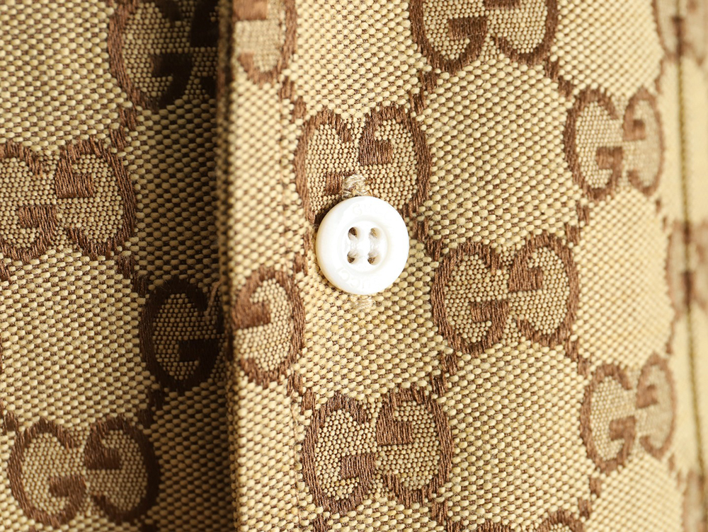 G*u*i classic double g monogram canvas short-sleeved shirt