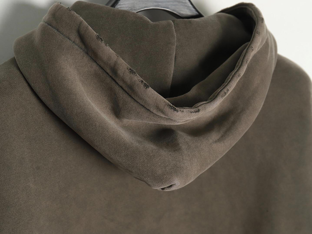 Ba*len*cia*ga "paris" letter print velvet hooded sweatshirt