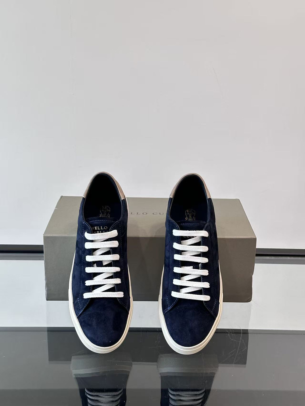 Brunello Cucinelli Suede sneakers in Marine Blue