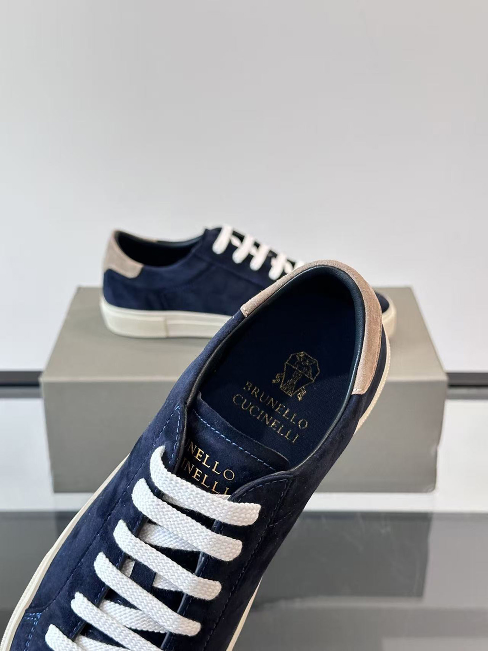 Brunello Cucinelli Suede sneakers in Marine Blue