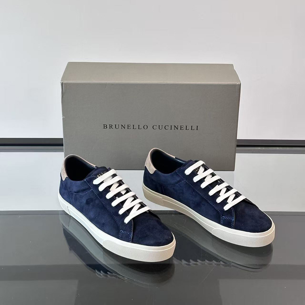 Brunello Cucinelli Suede sneakers in Marine Blue