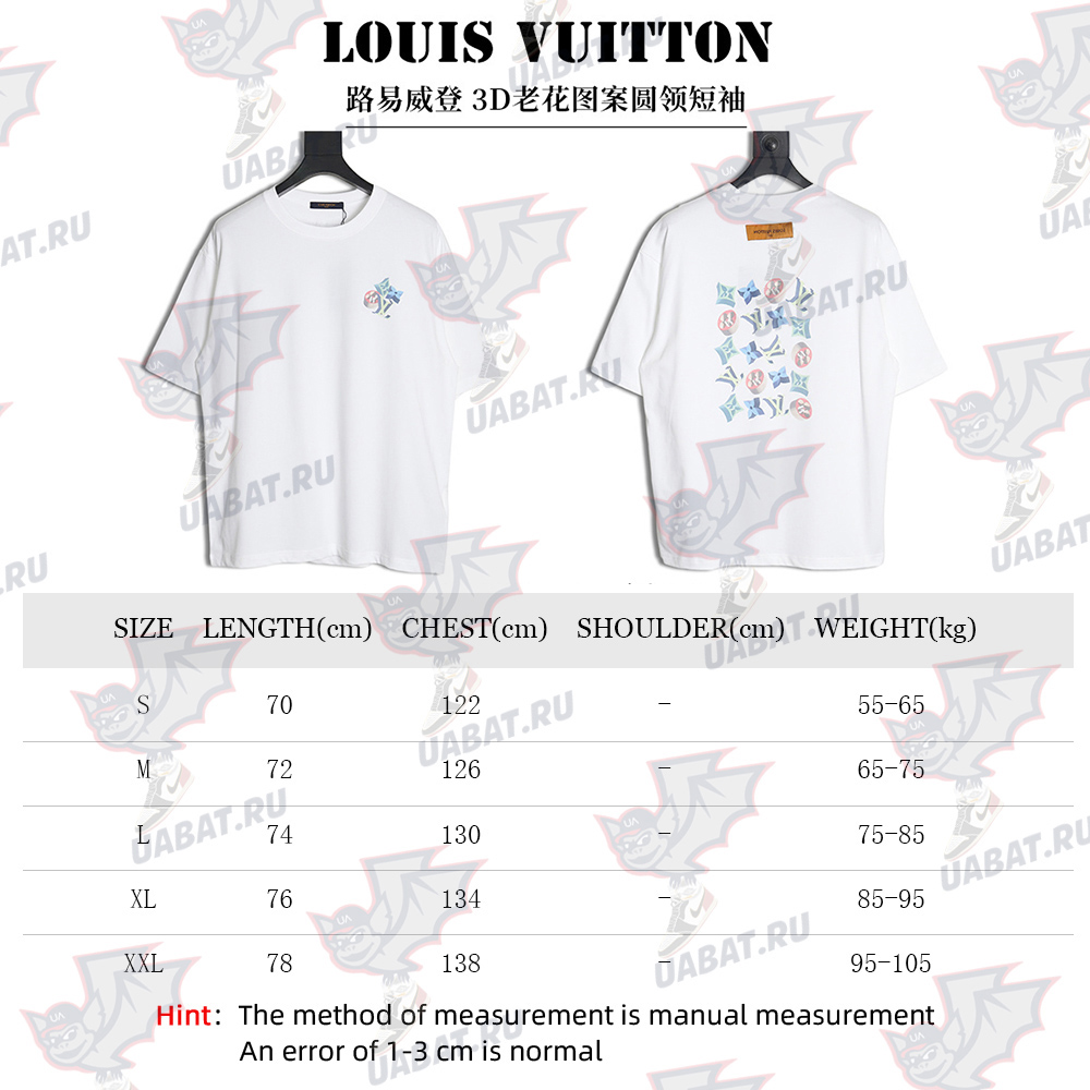 l0*is V*t0n 3d monogram pattern round neck short sleeves tsk1