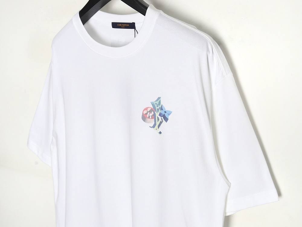 l0*is V*t0n 3d monogram pattern round neck short sleeves tsk1